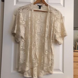 Embroidered robe sheer cover up cardigan